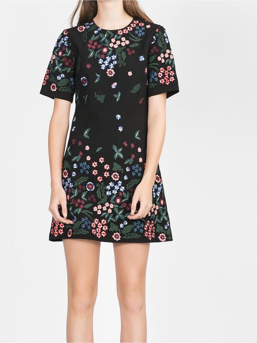 Zara floral embroidery dress